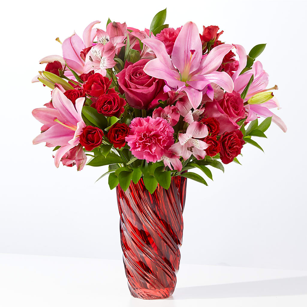 In Love Bouquet with Luxe Swirl Vase – Wilderness Treasures, Pickford MI