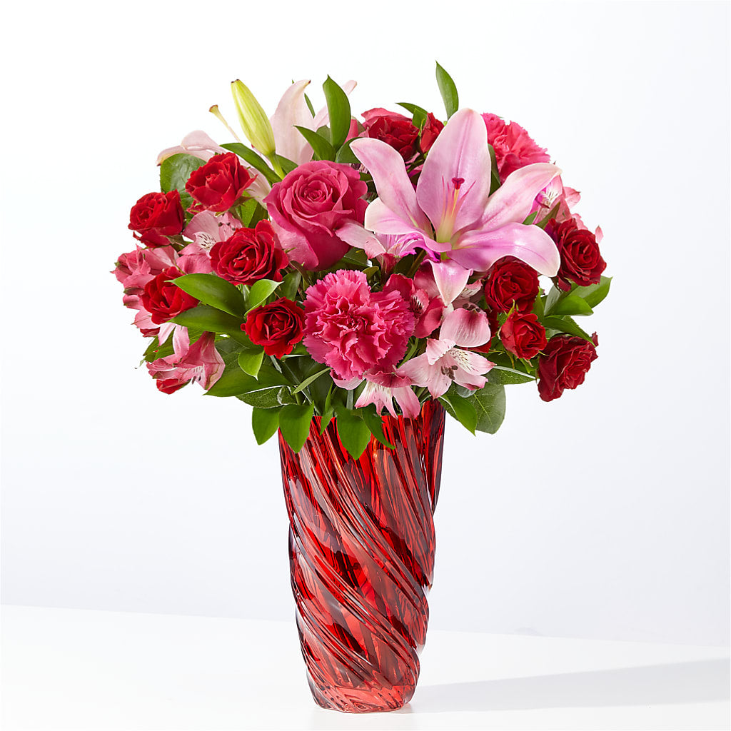 In Love Bouquet with Luxe Swirl Vase – Wilderness Treasures, Pickford MI