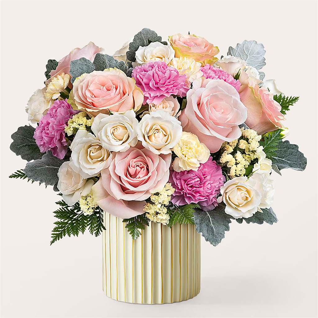 Blissful Moments Bouquet with Ivory Vase – Wilderness Treasures, Pickford MI