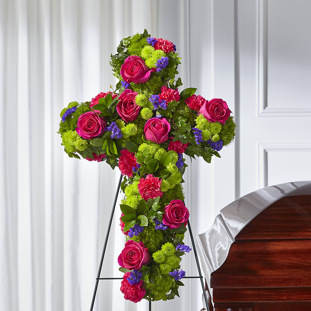 Tribute Rose Floral Cross – Wilderness Treasures, Pickford MI