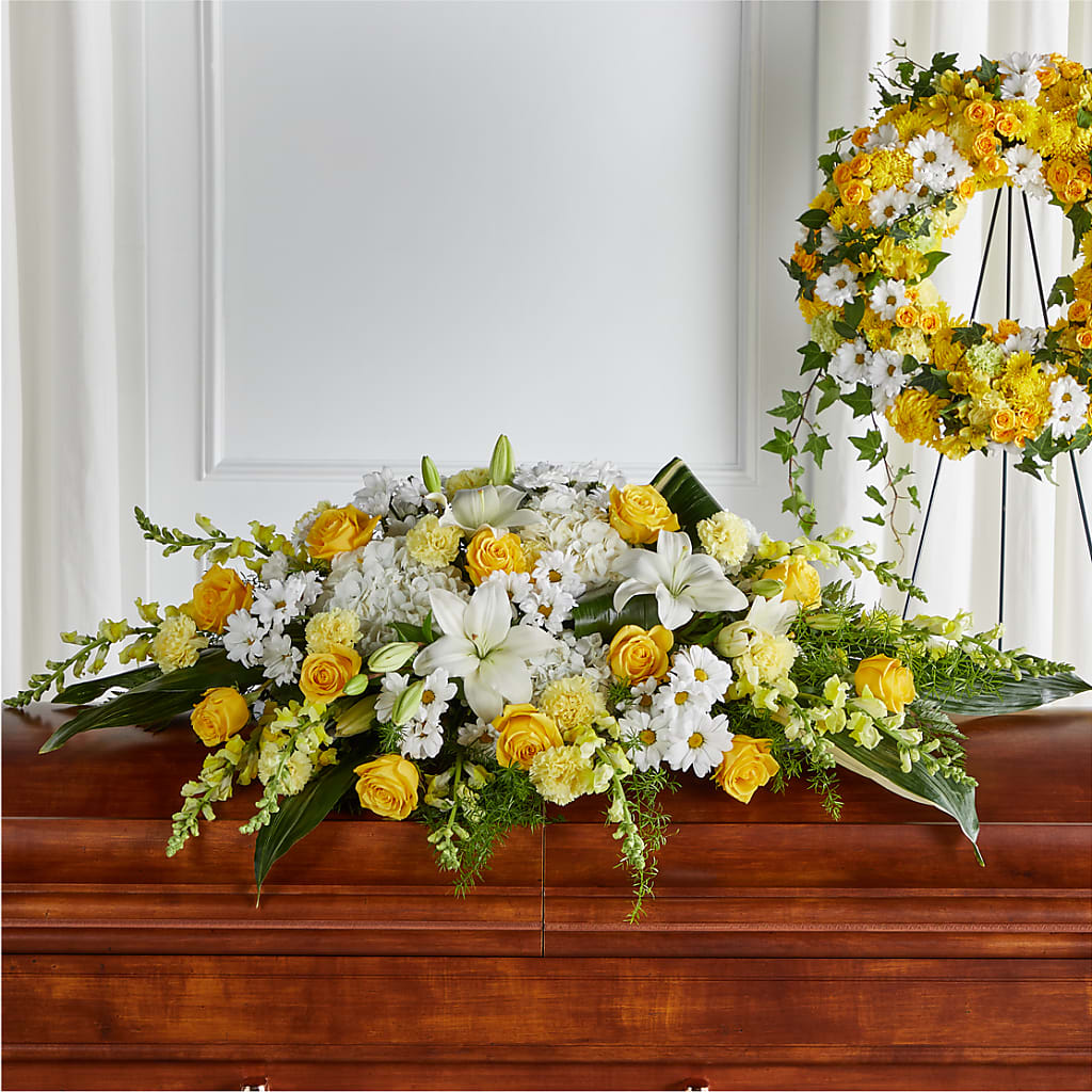 Golden Harmony Casket Spray – Wilderness Treasures, Pickford MI