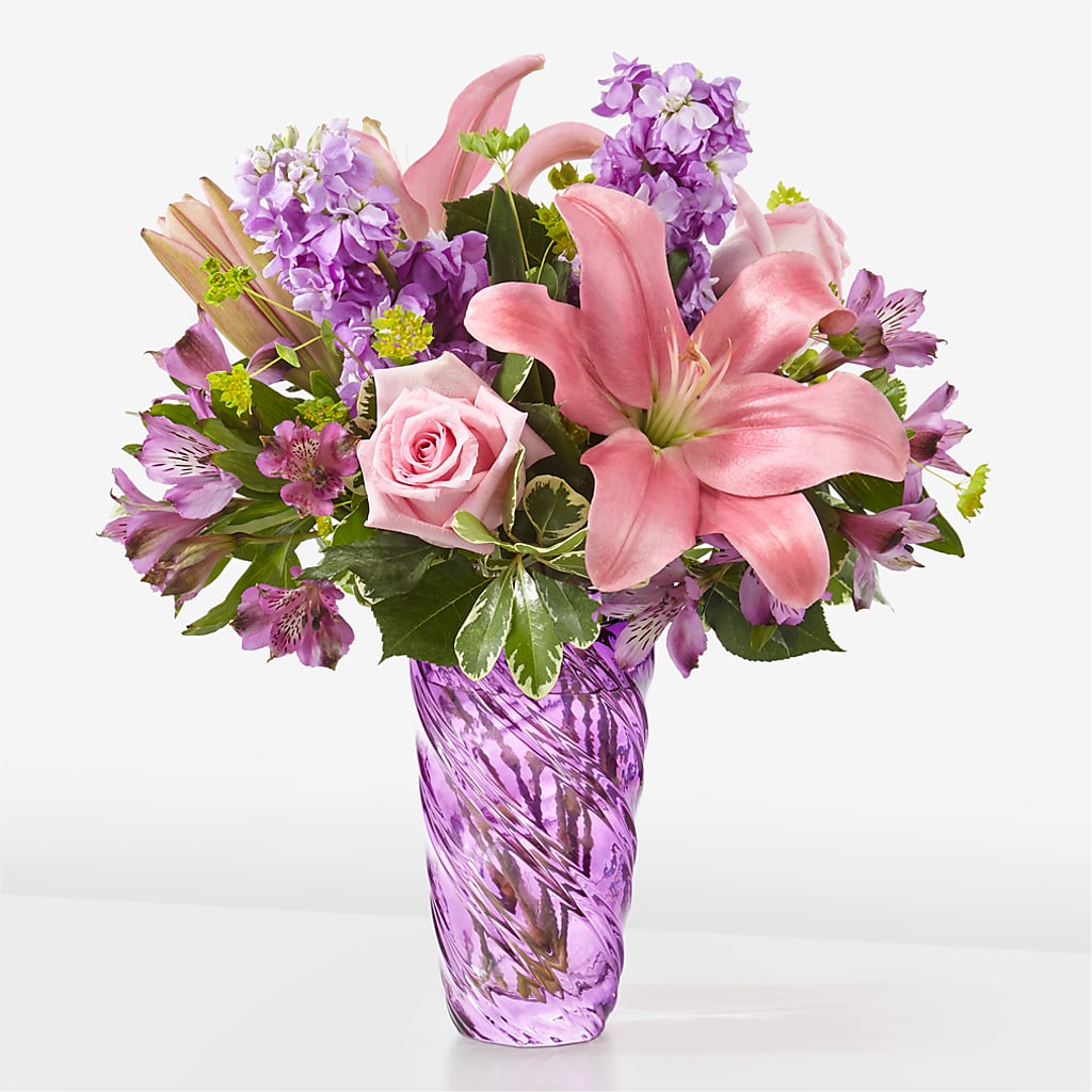 Precious Petals Bouquet with Luxe Swirl Vase – Wilderness Treasures, Pickford MI