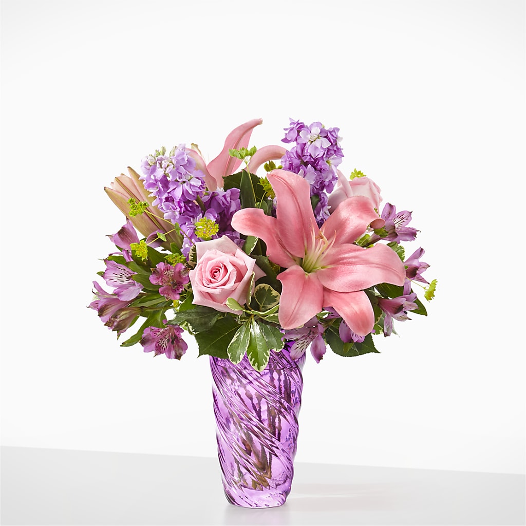 Precious Petals Bouquet with Luxe Swirl Vase – Wilderness Treasures, Pickford MI
