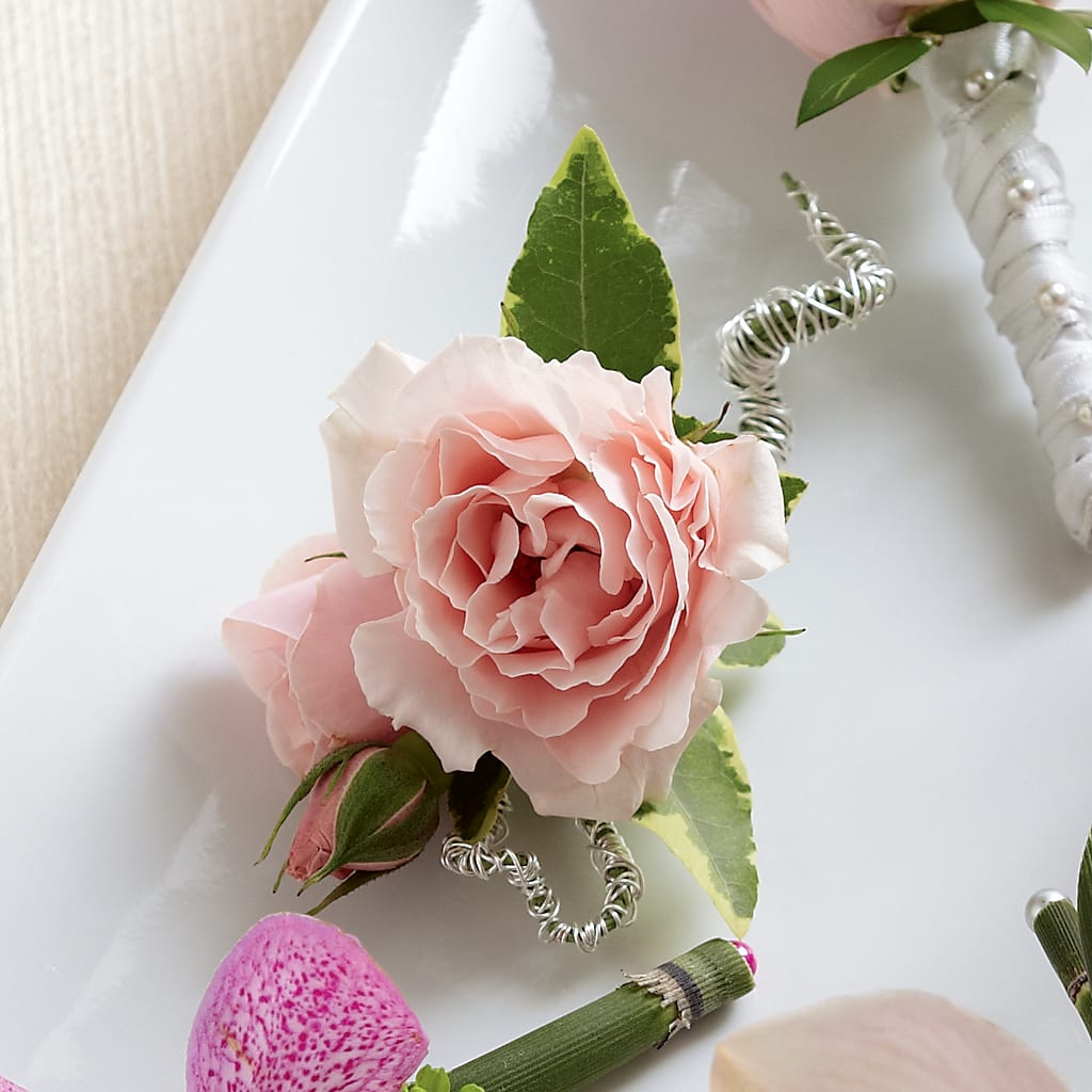 Pink Spray Rose Boutonniere – Wilderness Treasures, Pickford MI