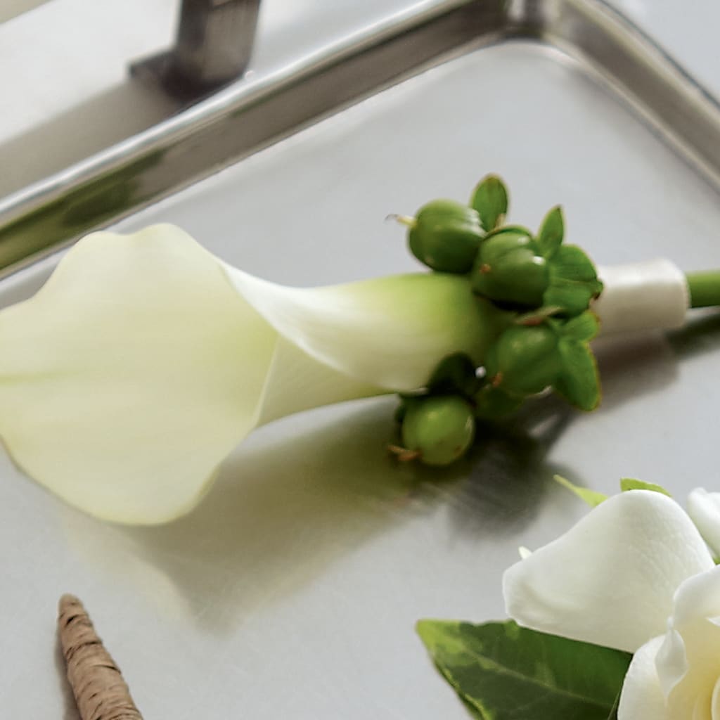 White Calla Boutonniere – Wilderness Treasures, Pickford MI