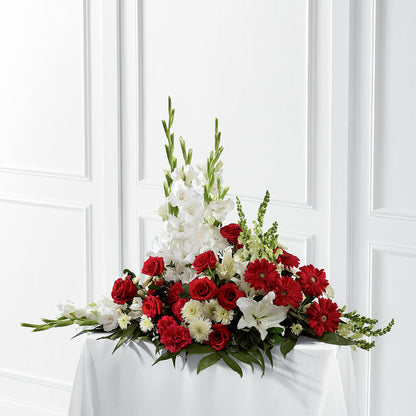 Crimson & White Arrangement –  Wilderness Treasures, Pickford MI