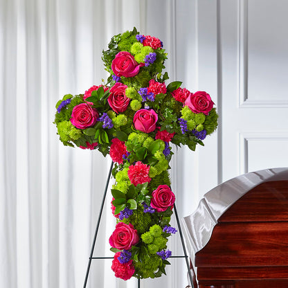Tribute Rose Floral Cross –  Wilderness Treasures, Pickford MI
