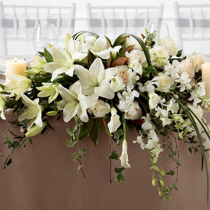 White Linen Arrangement –  Wilderness Treasures, Pickford MI