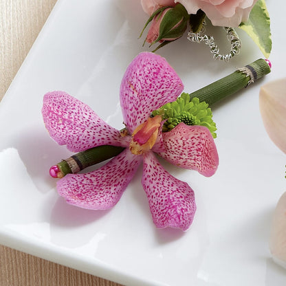 Pink Mokara Boutonniere –  Wilderness Treasures, Pickford MI
