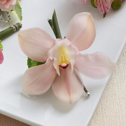 Pink Cymbidium Boutonniere –  Wilderness Treasures, Pickford MI