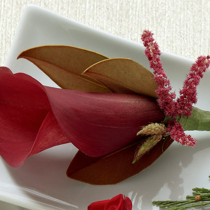 Red Calla Boutonniere –  Wilderness Treasures, Pickford MI