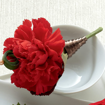 Red Carnation Boutonniere –  Wilderness Treasures, Pickford MI