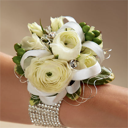 White Wedding Corsage –  Wilderness Treasures, Pickford MI